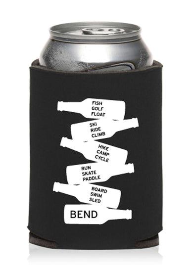 Bend Oregon Activity Beer Bottle Stack Beer Can Cooler