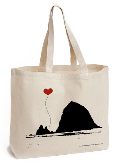 Oregon Coast Haystack Rock heavyweight cotton canvas tote bag - noteify