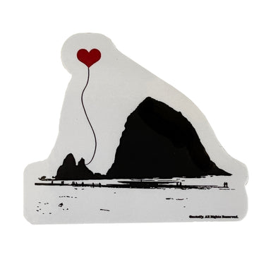 Oregon Coast Haystack Rock at Cannon Beach sticker - noteify