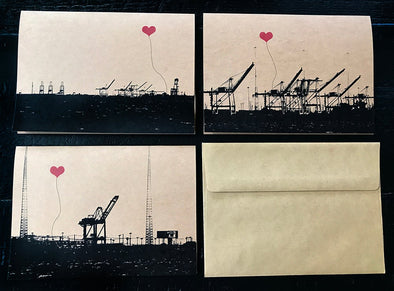 Oakland Cranes set of 3 note cards - noteify