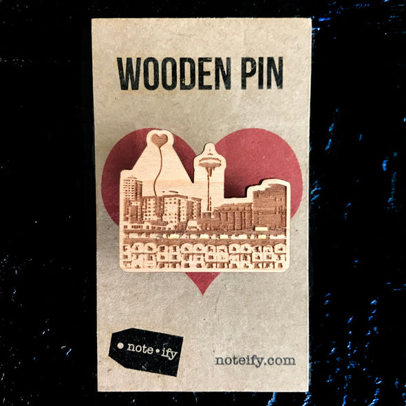 Seattle Space Needle Wooden Pin - noteify