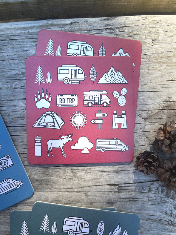 Wilder Outdoor Adventure Reusable Paper Coaster Set of 8