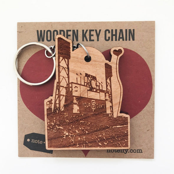 San Francisco Giants Ballpark Wooden Key Chain - noteify