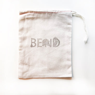 Bend Oregon Activity Letters Muslin Cotton Drawstring Gift Bag