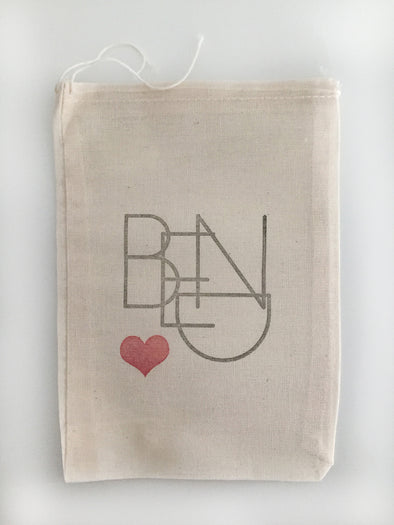 Bend Oregon Heart Muslin Cotton Drawstring Gift Bag