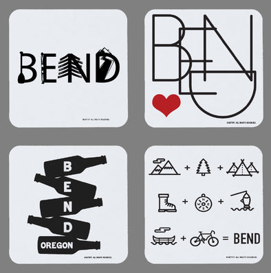 Bend Oregon Reusable Paper Coasters - set of 8