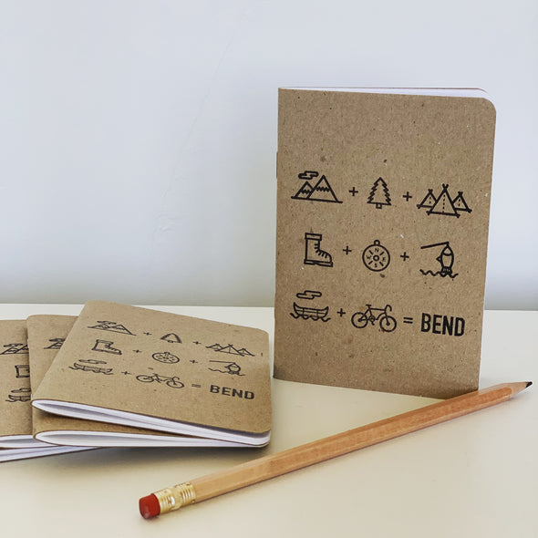 Bend Oregon Equation pocket notebook blank pages kraft cover