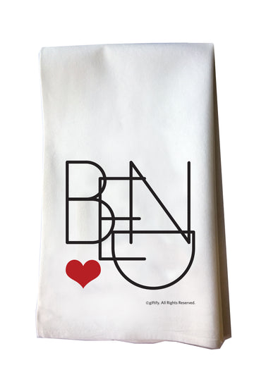 Bend Oregon Heart Cotton Flour Sack Tea Towel