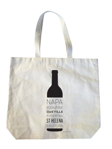 Napa Valley Cities Wine Bottle Heavyweight Cotton Canvas Tote Bag