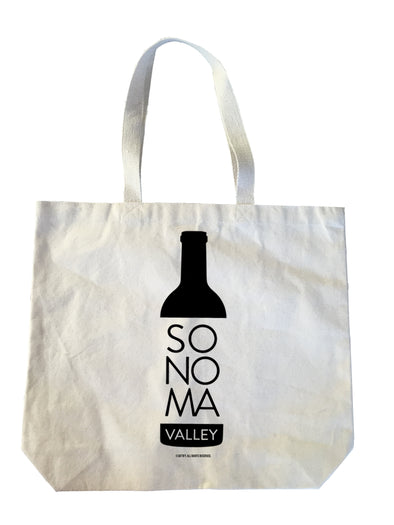 Sonoma Valley Wine Bottle Heavyweight Cotton Canvas Tote Bag