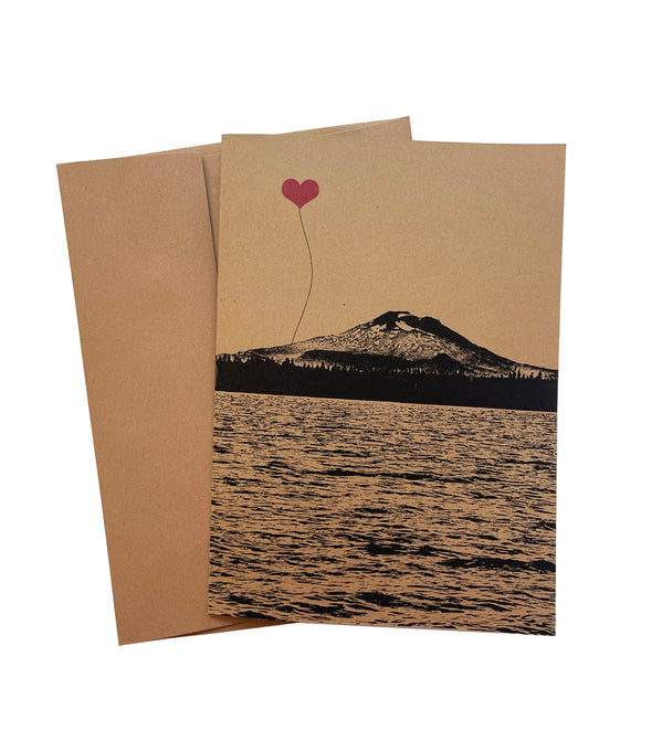 Mt. Bachelor Bend Oregon recycled kraft 5x7 single note card