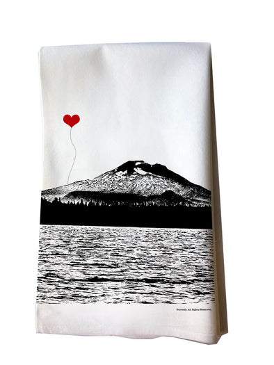 Mt. Bachelor Bend Oregon cotton flour sack tea towel