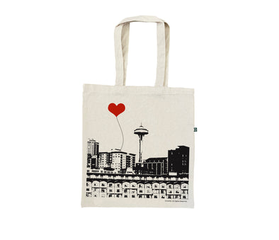 Seattle Space Needle Recycled Cotton Canvas Tote Bag