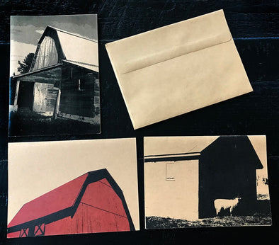 Barns - Set of 3 note cards - noteify