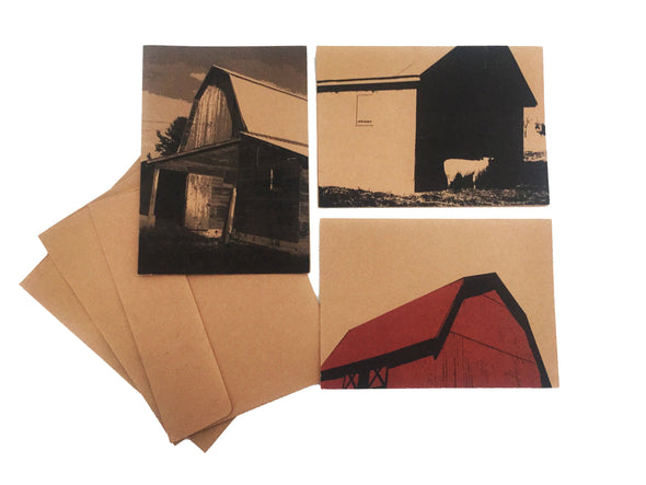 Barns - Set of 3 note cards - noteify