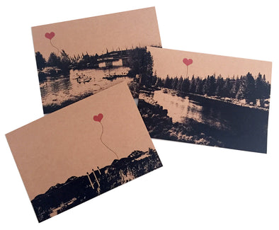 Bend, Oregon set of 3 Assorted Kraft Note Cards, blank inside