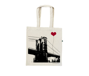 New York City Brooklyn Bridge recycled cotton canvas tote bag