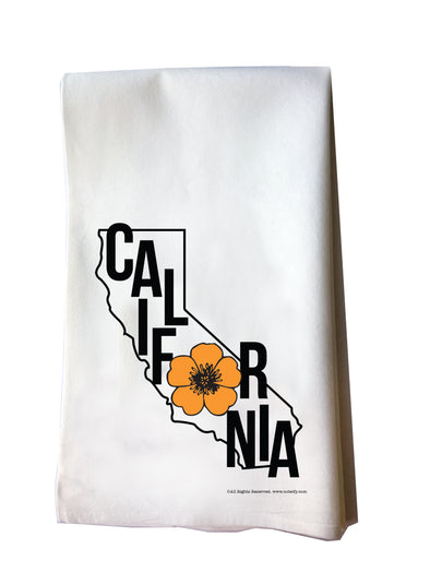 California Poppy State Outline cotton flour sack tea towel - noteify
