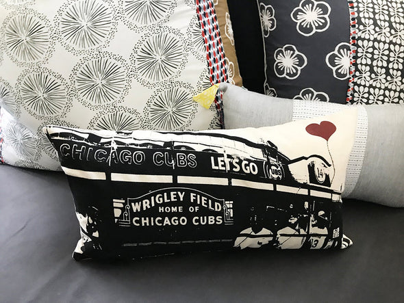 Chicago Lover’s Wrigley Field Rectangular Cotton Canvas Throw Pillow - noteify