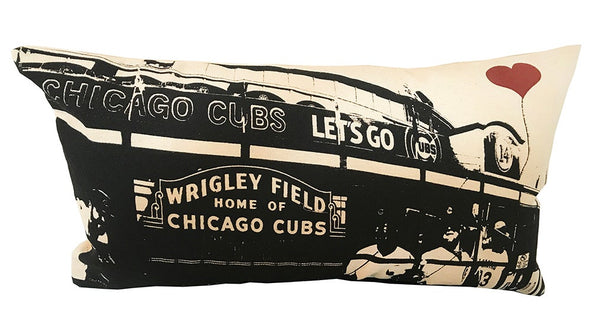 Chicago Lover’s Wrigley Field Rectangular Cotton Canvas Throw Pillow - noteify
