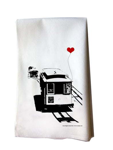 San Francisco Cable Car cotton floursack tea towel - noteify