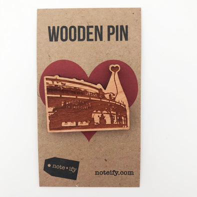 Chicago Cubs Wrigley Field Wooden Pin - noteify