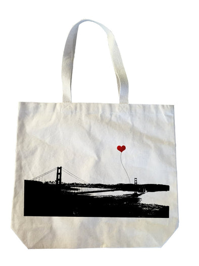 San Francisco Lover’s Wideshot Golden Gate Bridge Heavyweight Tote Bag - noteify