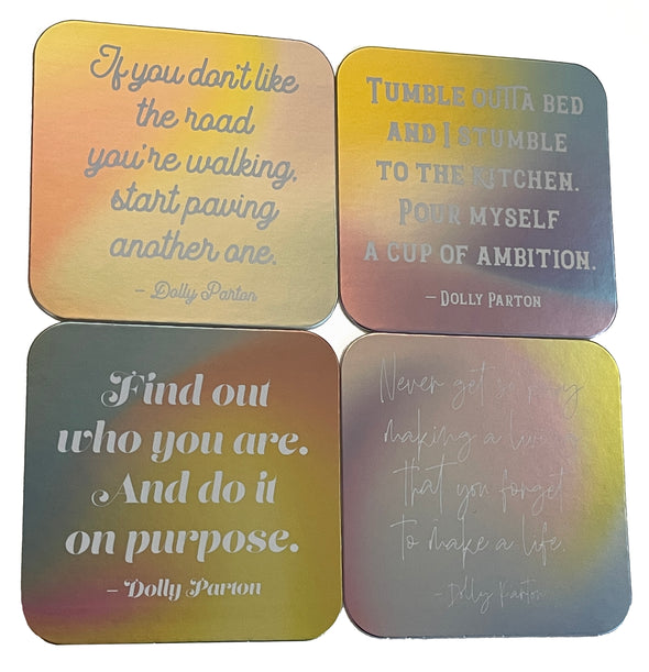 Dolly Parton Quotes Reusable Paper Coaster Assorted Set of 8 - noteify