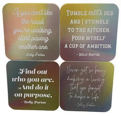 Dolly Parton Quotes Reusable Paper Coaster Assorted Set of 8 - noteify