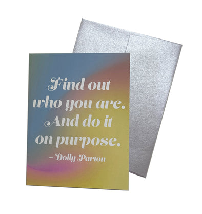 Find Out Who You Are Dolly Parton Quote Colorful Single Note Card