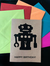 Happy Birthday Robot single note card - noteify