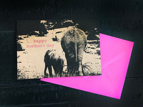 Happy Mother's Day Elephant single note card - noteify