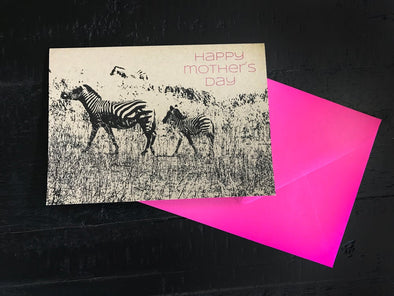 Happy Mother's Day Zebra single note card - noteify