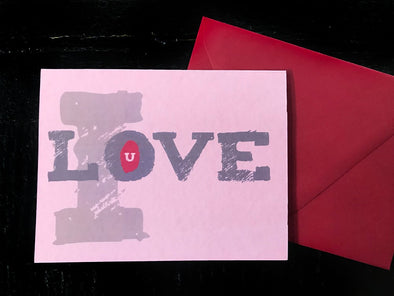 I Love U single note card - noteify