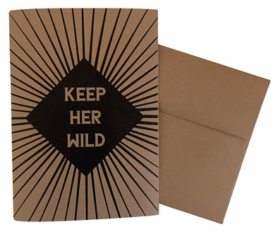 Keep Her Wild 5x7 recycled kraft single note card - noteify