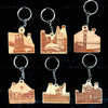 Portland Oregon White Stag Sign Wooden Key Chain - noteify