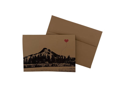 Mt. Hood Oregon single 5x7 recycled kraft blank note card - noteify
