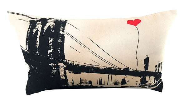 Brooklyn Bridge Rectangular Canvas Throw Pillow - noteify