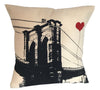 Brooklyn Bridge Square Canvas Throw Pillow - noteify