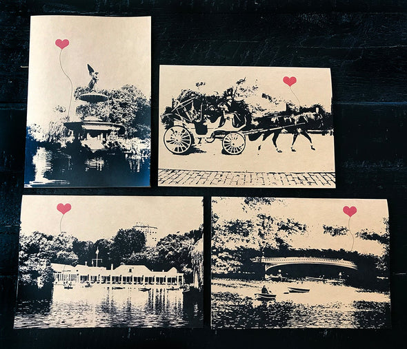 NYC Lover's Central Park set of 4 note cards - noteify