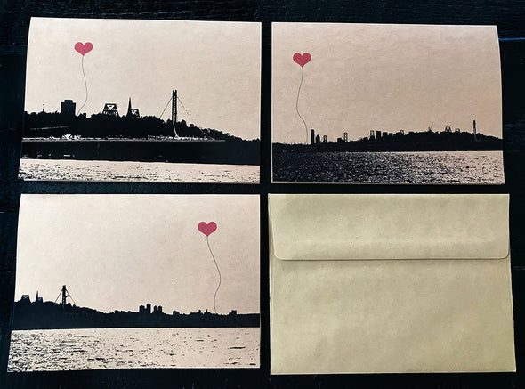 Oakland Bay Bridge set of 3 note cards - noteify
