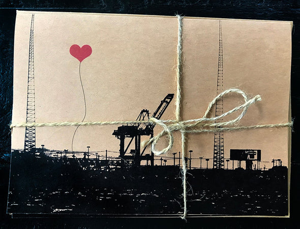 Oakland Cranes set of 3 note cards - noteify