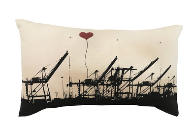 Oakland Shipping Cranes Rectangular Canvas Throw Pillow - noteify