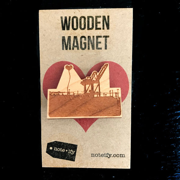 Port of Oakland Crane Wooden Magnet - noteify