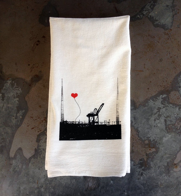 Oakland Lover's Single Crane tea towel - noteify