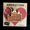 Portland Oregon White Stag Sign Wooden Key Chain - noteify