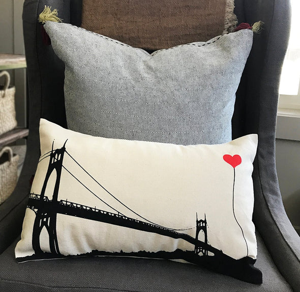 Portland Oregon St. John's Bridge Rectangular Canvas Throw Pillow - noteify