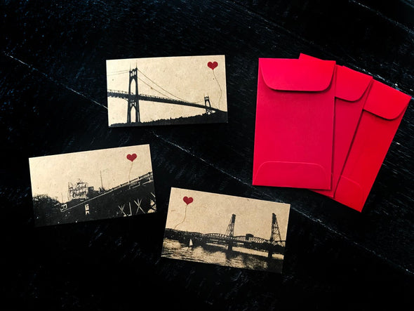 Portland Oregon gift tags set of 3 - Choose from Hawthorne Bridge, Stag Sign, or St John's Bridge - noteify