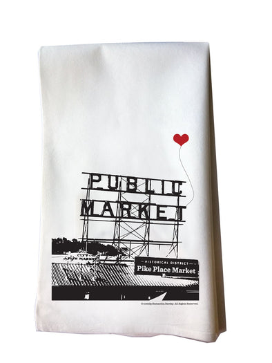Seattle Pike Place Public Market Tea Towel - noteify