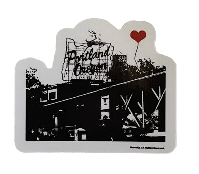 Portland Oregon Stag Sign sticker - noteify